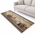 Black Brown Buffalo Check Runner Rug 2.6'x10', Rustic House Berry Vine ...