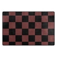 thumbnail image 1 of Black Brown Checked Pattern Memory Foam Area Rug 31"x20" Non Slip, Absorbent, Fade Proof for Living Room, Bedroom, Office, 1 of 7