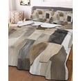 thumbnail image 1 of Black Brown Color Blocks Twin XL Size Down Alternative Comforter, Lightweight Comforter Quilt Bedding Set with Pillow Shams Abstract Geometric Art All Seasons Bed Comforter Duvet Insert 68"x98", 1 of 7