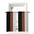 thumbnail image 1 of Black Brown Curtains 45 Inch Length, Sheer Curtains for Bedroom Living Room Window Contemporary Striped Boho Art Rod Pocket Voile Drapes Kitchen Curtains Small Half Window 52"x45" 2 Panels, 1 of 7