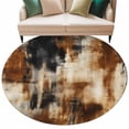 Black Brown Gradient Round Rug 7ft Washable Circle Rugs Non Slip Retro ...