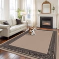 thumbnail image 1 of Black Brown Greek Key Area Rug 5x8 FT, Non Slip Bedroom Throw Carpet, Geometric Greece Ancient Farmhouse Geo Washable Soft Floor Carpet Non-Shedding Rug for Living Room Nursery Dorm Office, 1 of 9