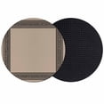 thumbnail image 1 of Black Brown Greek Key Coasters Set of 2, Geometric Greece Ancient Farmhouse Geo Absorbent Coasters for Drinks, Coaster for Bar Office Dining Coffee Table Accessories Decor,Non Slip Round Desk Coaster, 1 of 9