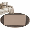thumbnail image 1 of Black Brown Greek Key Large Area Rugs for Bedroom Living Room, Soft Non Slip Carpet Bedside Rug, Geometric Greece Ancient Farmhouse Geo Round Floor Cover Kitchen Accent Rug 3.3' for Office, 1 of 9