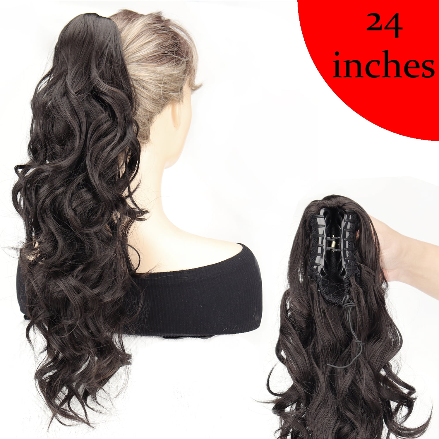 Black Brown Heat Resistant Type Layered Horse Tail Hair Extension ...