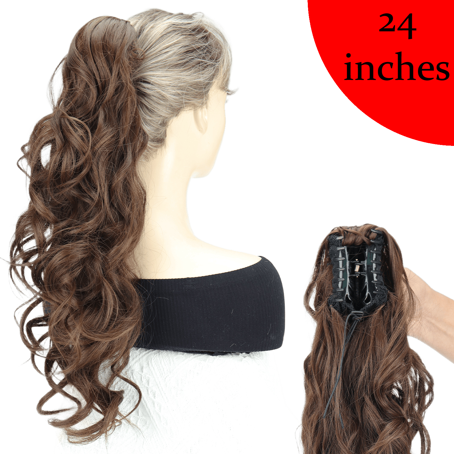 Black Brown Heat Resistant Type Layered Horse Tail Hair Extension ...