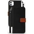 thumbnail image 1 of Black/Brown Infolio Wallet Case Credit Card Slot ID Cover, View Stand [with Magnetic Closure, Wrist Strap Lanyard] for Apple iPhone 12 Mini (5.4"), 1 of 6