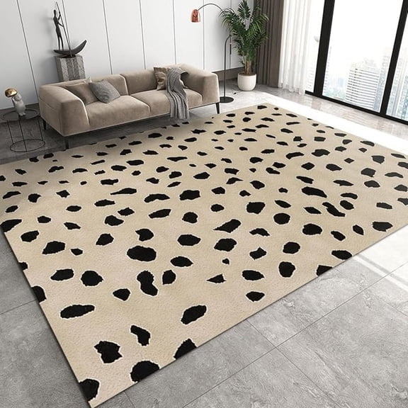 Black Brown Irregular Spots Area Rug, Modern Abstract Minimalism Large Area Carpet, Soft Non-Slip Washable Rugs For Living Room Bedroom Dining Room Office Hallway Decor 5x6ft