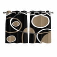 thumbnail image 1 of Black Brown Kitchen Curtains Short 45 Inch Length, White Circle Modern Minimalist Geometric Grommet Top Bedroom Living Room Curtains, Light Filtering Cafe Curtain Drapes 2 Panels Set 84''x45'', 1 of 9