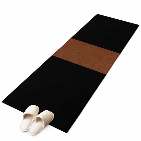 Black Brown Large Area Rugs for Bedroom Living Room, Soft Non Slip Carpet Bedside Rug, Contemporary Boho Modern Art Rectangular Floor Cover Kitchen Accent Rug 2'x6' for Dining Room/Office