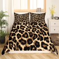 Black Brown Leopard Print Comforter Cover Set King Size Women Cheetah