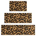 thumbnail image 1 of Black and Brown Leopard Print Kitchen Rugs Set Of 3, Non Slip Washable Kitchen Runner Rugs, Decorative Floor Mats for Sink Laundry and Home Use, 17"x30" + 17"x47" + 17"x59", 1 of 3