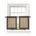 thumbnail image 1 of Black Brown Retro Greek Key Tier Curtains 36 Inch Length,Sheer Curtains for Bedroom Living Room Window Geometric Greece Ancient Rustic Small Half Window Kitchen Curtains & Drapes 27.5"x36" 2 Panels, 1 of 6