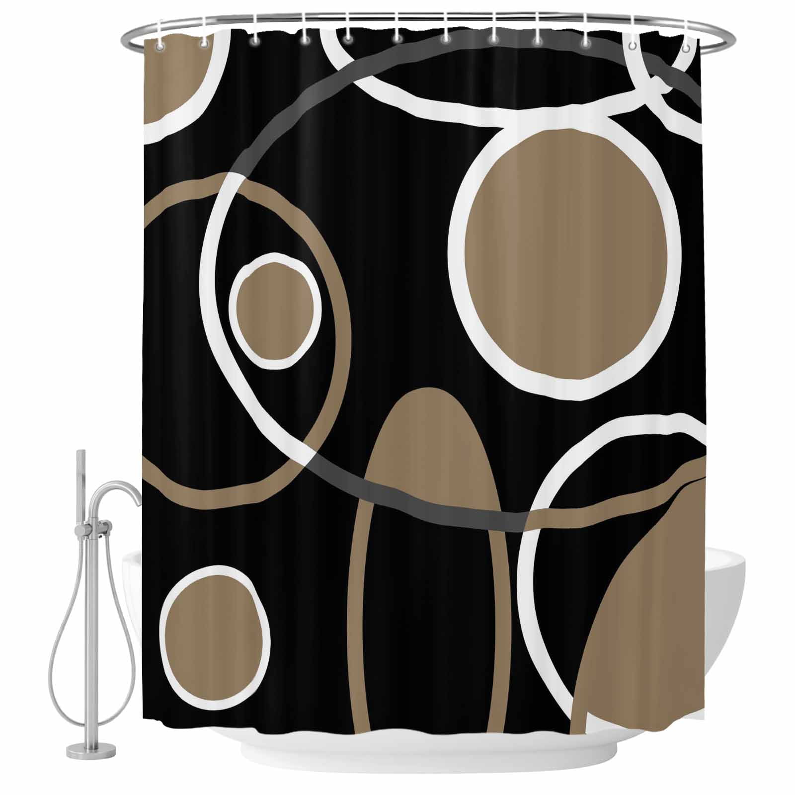 Black And Brown Shower Curtain