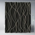 thumbnail image 1 of Black and Brown Striped Wavy Line Fabric Shower Curtain for Bathroom with 12 Hooks, Shower Curtains for Bathroom 72 Inches Long, Weighted Hem,Waterproof Bath Accessories Hotel Style, 1 of 6