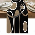 thumbnail image 1 of Black Brown Table Runner - 70 Inch Long, Kitchen Dining Table Runner Dresser Scarves, White Circle Modern Minimalist Geometric Farmhouse Decor for Coffee Tables Wedding Party Banquet, 1 of 8