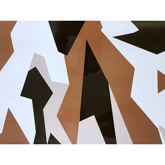 Black, Brown, White, High Gloss Camouflage Vinyl Film Wrap Decal Air Bubble Free + Free Tool Kit