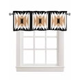 thumbnail image 1 of Black Brown White Linen Curtain Valance for Bedroom/Bathroom/Kitchen/Office/Living/Dining Room Window,Southwester Abstract Geometric Tribal Pocket Topper Drapes Decorative Cafe Drapery Panel 42"x18", 1 of 6