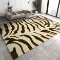 Black Brown Zebra Stripes Area Rug, Animal Inspired Art Print Large
