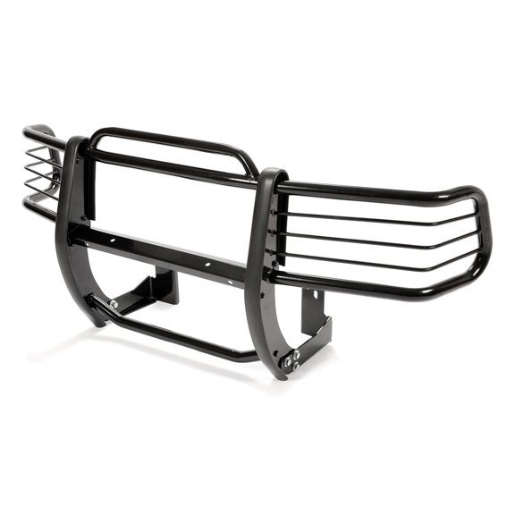 Black Brush Grille Guard Steel Front Bumper with Removable Headlight Guards