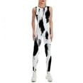 thumbnail image 1 of Black Brush Strokes White Background Women's One Piece Yoga Jumpsuits Leggings Playsuit Gym Suit Fitness Running Athletic Clothes Gym Wear Set, 1 of 6