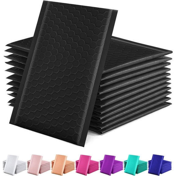 Black Bubble Mailers 4x8 Inches 50 Pack, Usable Size 4X7" Bubble Envelopes for Small Business, Padded Envelope, Shipping Mailers, Packaging Bags, Mailing Envelopes, Shipping Supplies