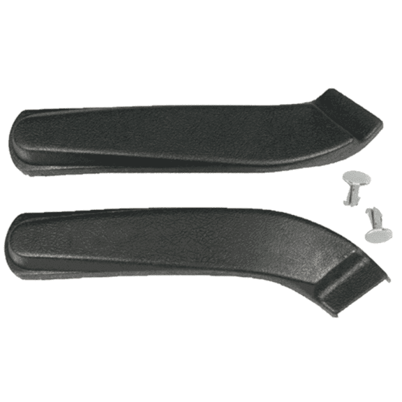 Black Bucket Seat Hinge Cover Set With Fasteners 1967-1970 Firebird and Camaro