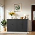thumbnail image 1 of Black Buffet Storage Cabinet with 4 Door, 49" W Coffee Bar Cabinet, Kitchen Buffet Sideboard for Living Room, Kitchen, 1 of 7
