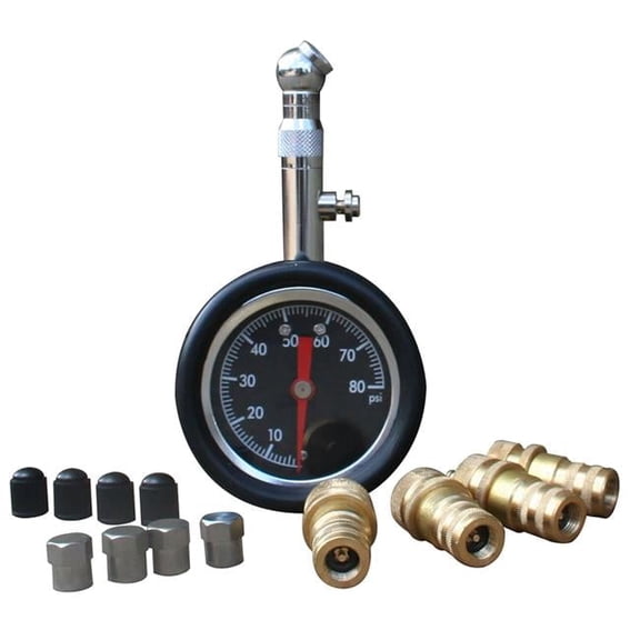 Black Bull 13 Piece Deflators Set with 2 in. Tire Pressure Gauge