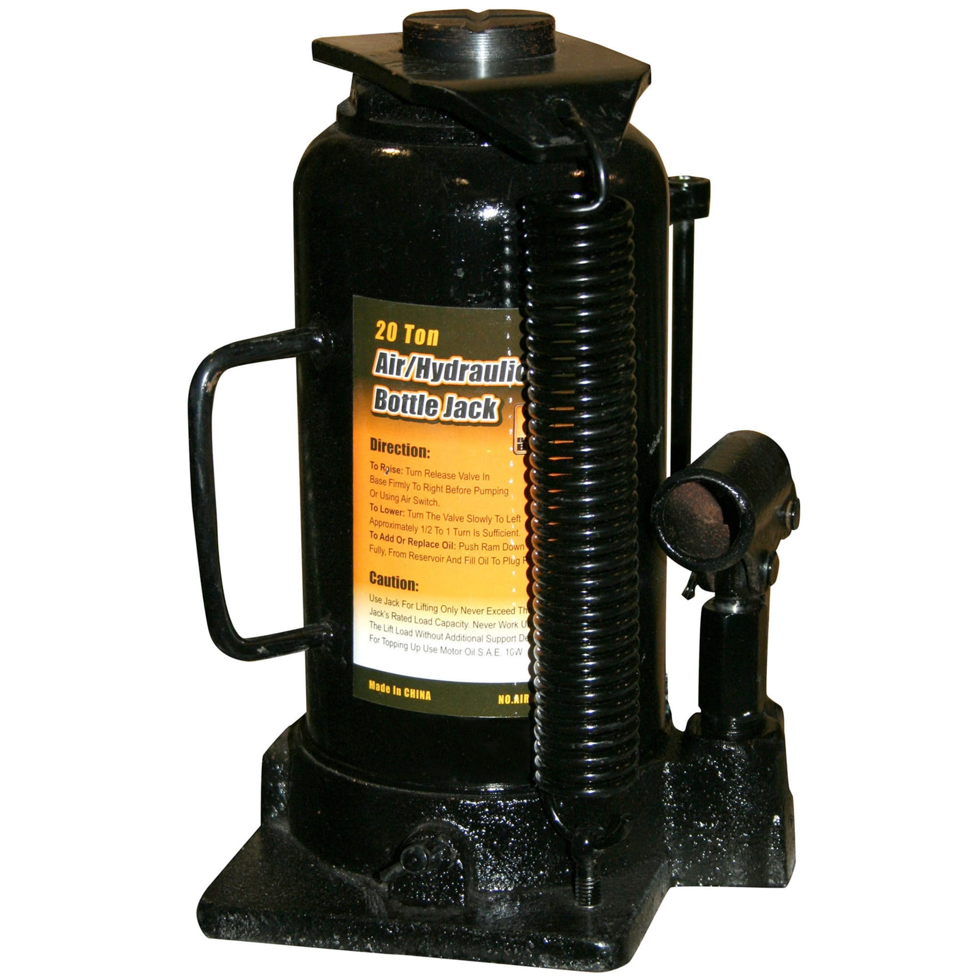 Black Bull 20 Ton Manual Air/Hydraulic Bottle Jack