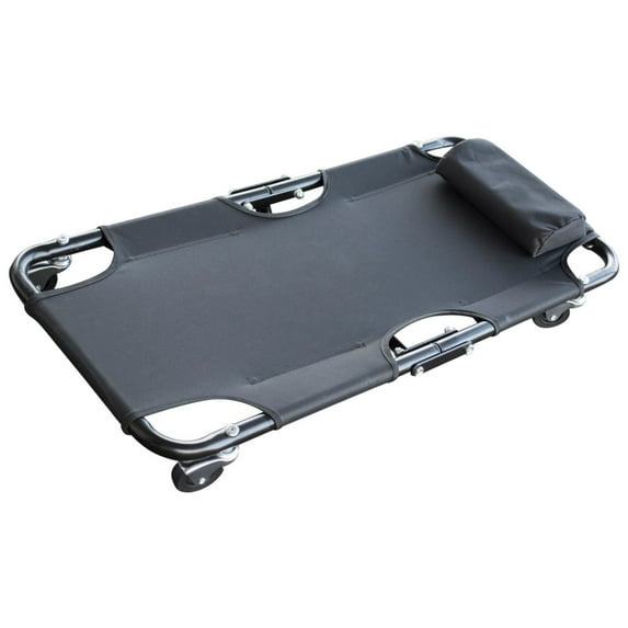 Black Bull 36 inch Folding Canvas Automotive Creeper, Black, 4 Wheels