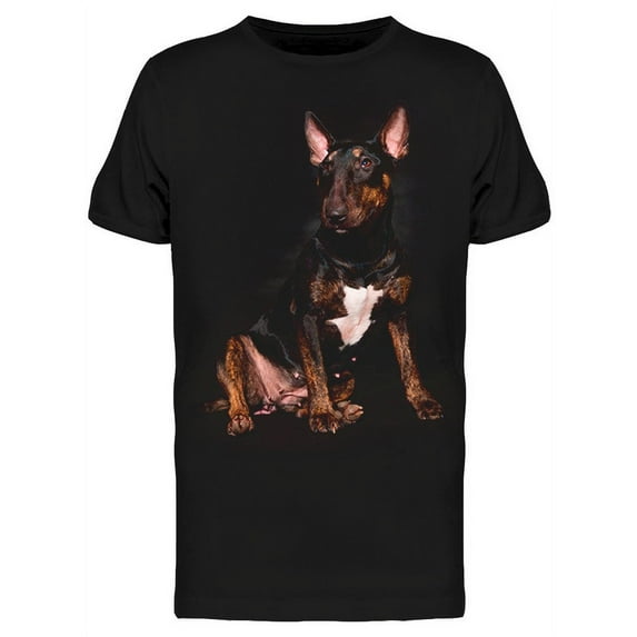 Black Bull Terrier Sitting T-Shirt Men -Image by Shutterstock, Male Large