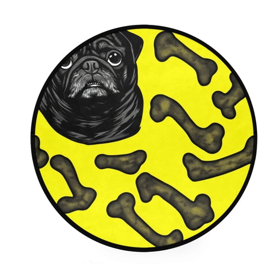 Black Bulldog Memory Foam Bath Mat 36" Absorbent Rug with Non Slip Base and 4 Bonus Pads