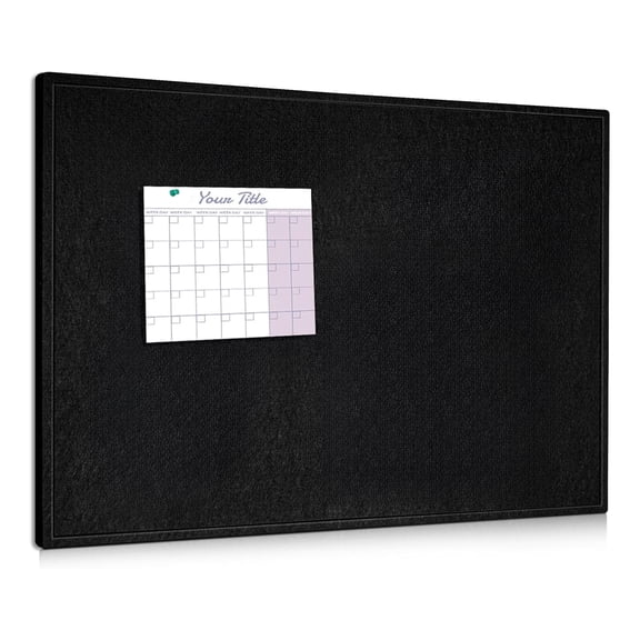 Black Bulletin Board 48x36 Inch Felt Pin Board, Large Foldable Cork Board Alternative for Wall, Self-Adhesive Decorative Felt Wall Tiles Vision Board with 30 Pushpins for Home Office Classroom