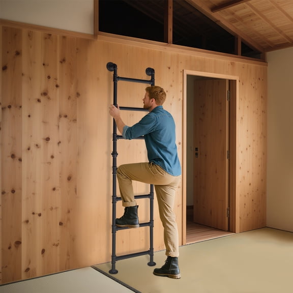 Black Bunk Bed Ladder, 7-Step Ladder, High Loft Attic Step Ladders, Load Capacity(Max.): 200kg/440.92lbs