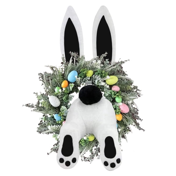 Black Bunny Butt Wreath Attachment  Flexible Metal Core Easter Decoration with Rabbit Ears and Carrot Design  Hangable Spring Door Decor for Wreaths, Welcome Signs, Wall Displays