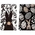 thumbnail image 1 of Black Bunny Eggs Flower Easter Kitchen Towels Dish Towels, 18x26 Inch Spring Farmhouse Leaves Decoration Hand Towels Set of 2, 1 of 6