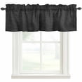thumbnail image 1 of Black Burlap Texture Farmhouse Short Window Curtain Valances, Farmhouse Vintage Black Rod Pocket Kitchen Valances for Living Room Bedroom Bathroom Cafe 42" x 12", 1 of 8