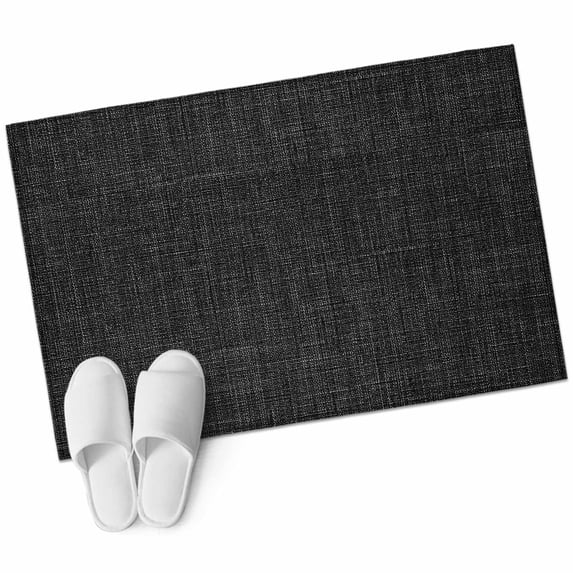 Black Burlap Texture Large Area Rugs for Bedroom Living Room, Soft Non Slip Carpet Bedside Rug, Farmhouse Vintage Black Rectangular Floor Cover Kitchen Accent Rug 2'x3' for Dining Room/Office