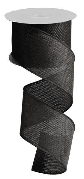 Black Burlap Wired Edge Ribbon 2.5" x 50 Yards (150 Feet)