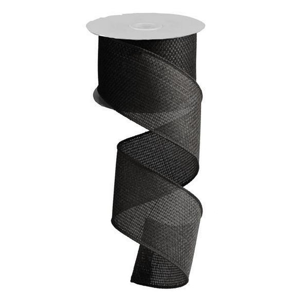 Black Burlap Wired Edge Ribbon 2.5" x 50 Yards (150 Feet)