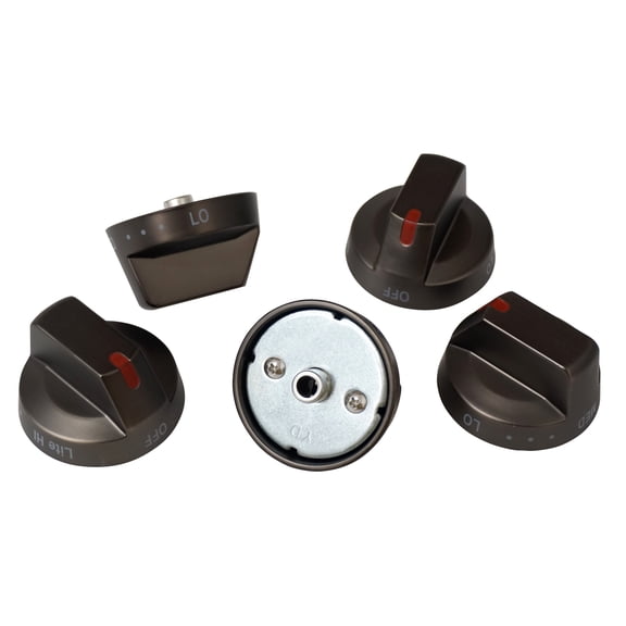 Black Burner Control Knob Set, 5-Pk, fits Samsung, AP5986692, DG64-00473B