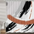 thumbnail image 1 of Black and Burnt Orange Terracotta Abstract Shower Curtain, Chic Design White Grey Rust Art Copper Amber Fabric Shower Curtains Set for Bathroom Decorative Restroom Decor Accessories 72X84 Inch, 1 of 6