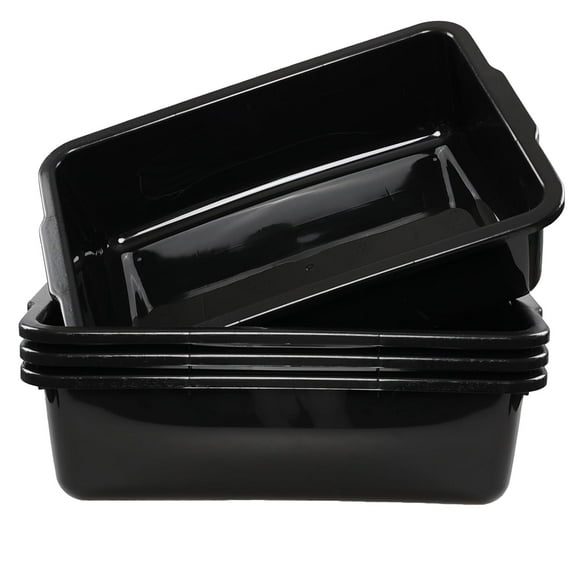 Black  Bus Tubs, 32 L Plastic Bus Box/Wash Basin, 4 Packs