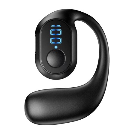 Black Business Wireless Bluetooth Earphones, High Battery with Digital Display, Hanging Ear Sports Earphones, Suitable for Driving, Office, and Sports