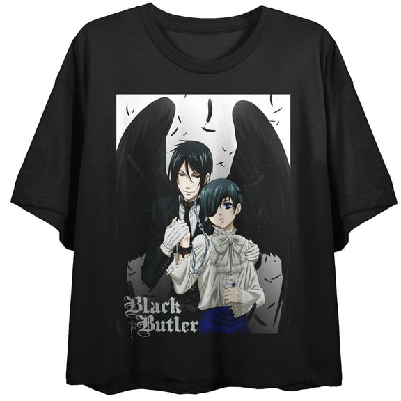 Black Butler Key Art Crew Neck Short Sleeve Gray Heather Women's Crop Top-XS