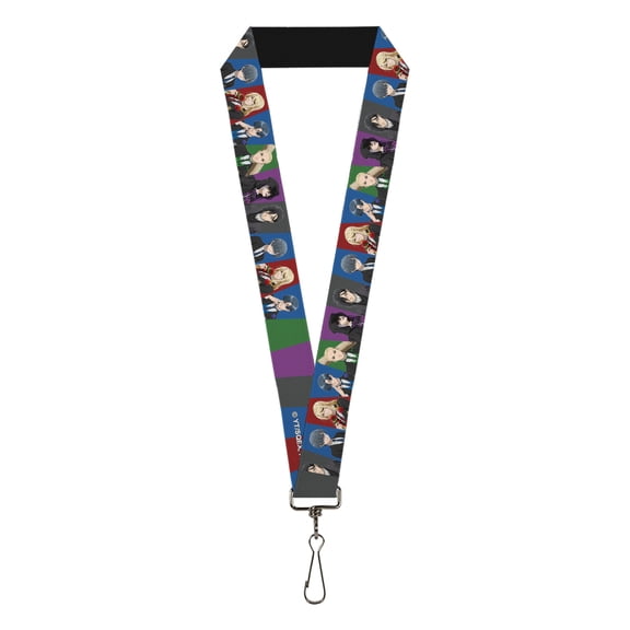 Black Butler Lanyard, Black Butler Six Character Pose Blocks Multi Color, Elastic