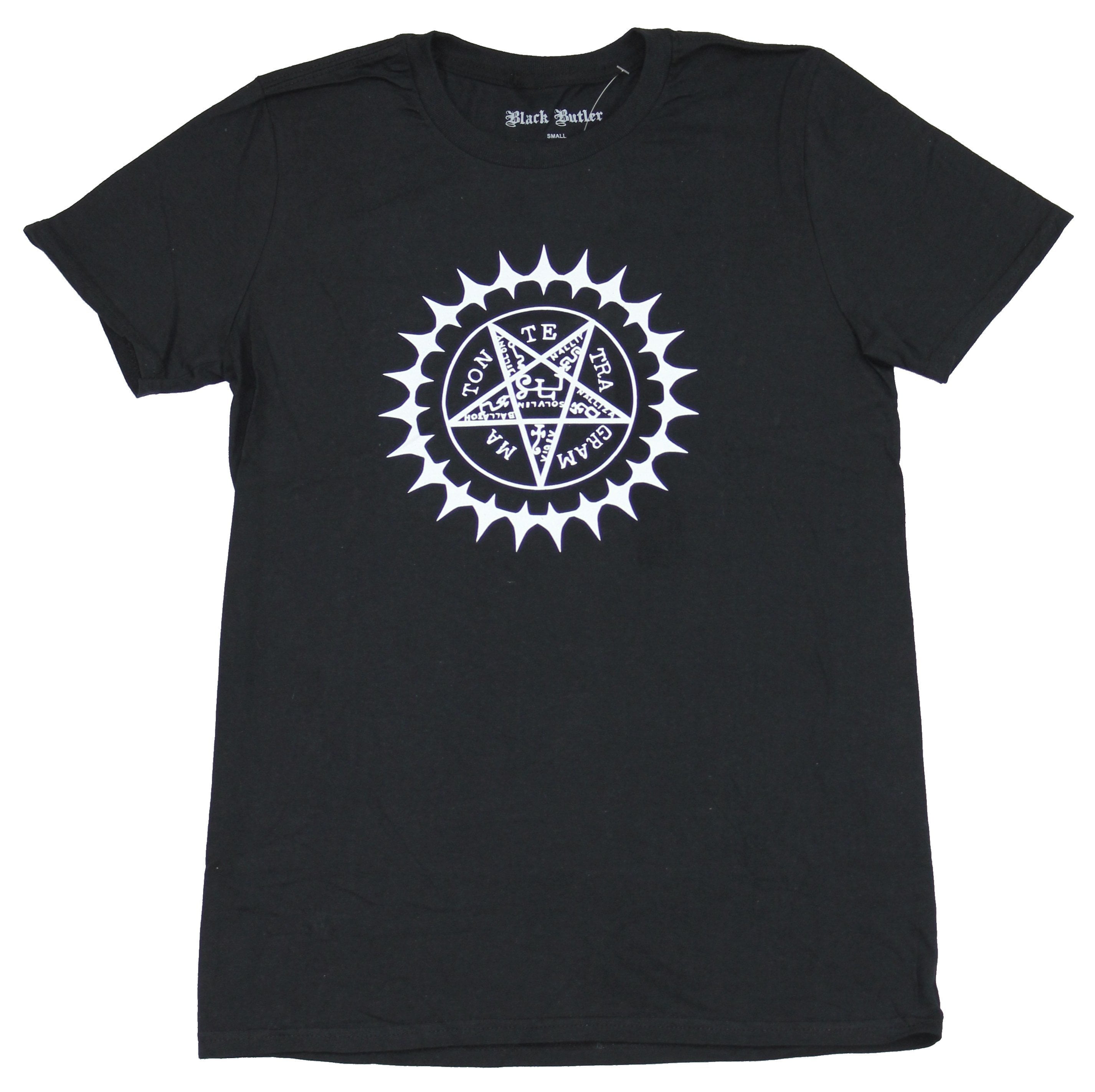 Black Butler Mens T-Shirt - Sebastian Pentagram Tattoo Image (Small) - Walmart.com