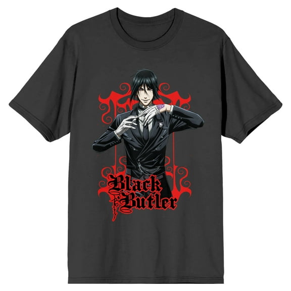 Black Butler Sebastian Character Charcoal Gray Graphic Tee - 3XL