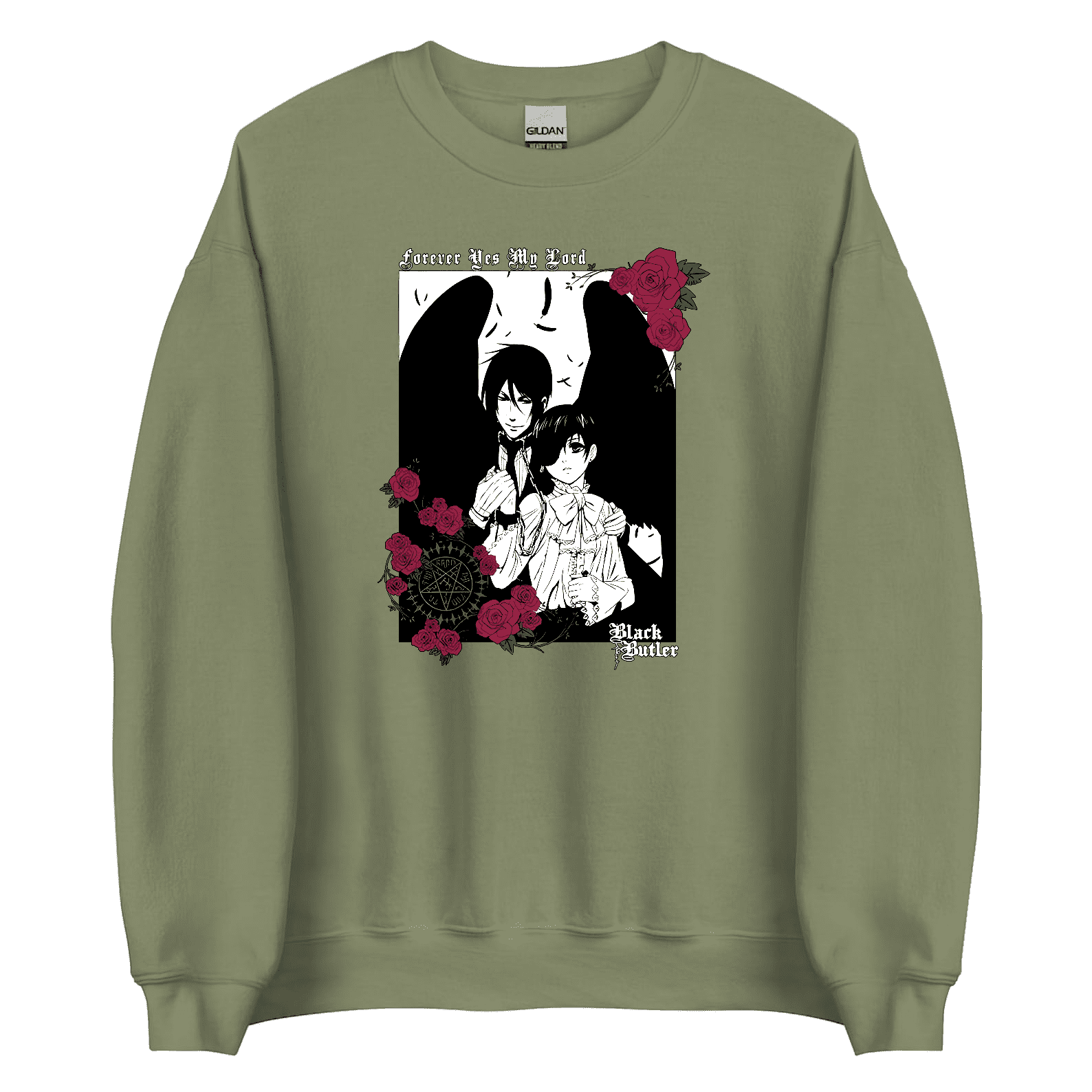 Black Butler Sebastian & Ciel Roses T-Shirt - Walmart.com